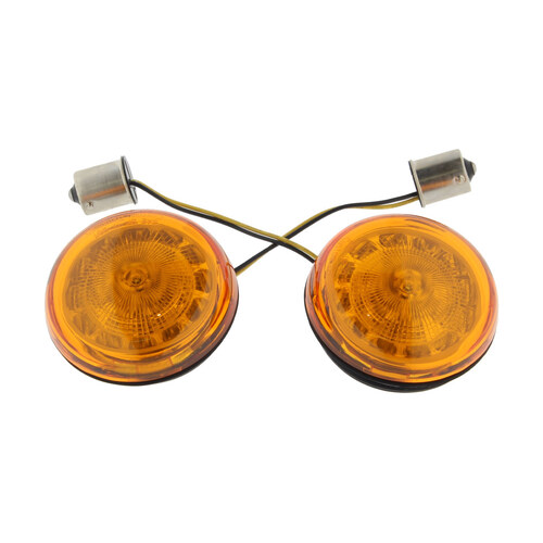 Custom Dynamics CD-PBA1156 ProBeam LED Amber Turn Signal Inserts w/Amber Lenses for Front & Rear on most Models w/OEM Bullet Style Indicators 02-Up