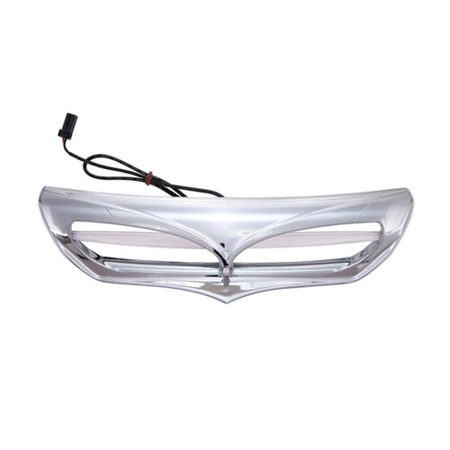 Ciro3D CIR-40010 LED Batwing Vent Insert w/White Running Light Chrome for Touring 14-Up