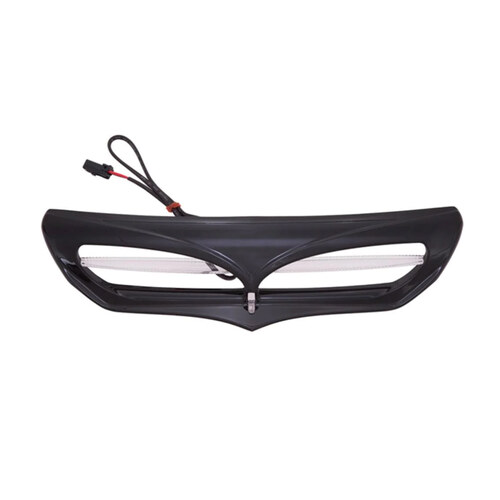 Ciro3D CIR-40012 LED Batwing Vent Insert w/White Running Light Black for Touring 14-Up