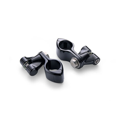 Ciro3D CIR-60022 Footpeg Mounts w/1-1/4" Hingeless Clamps Black