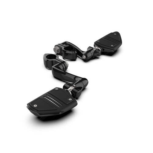 Ciro3D CIR-60525 Twin Rail Footpegs w/4" Offset Footpeg Mounts w/1-1/4" Hingeless Clamps Black