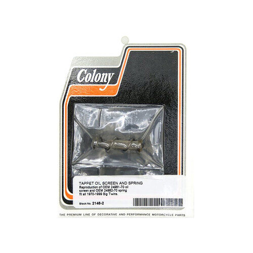 Colony Machine CM-2146-2 Tappet Oil Screen & Spring for Big Twin 70-99