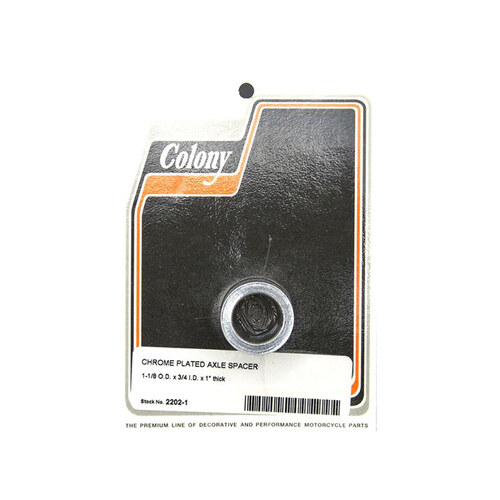 Colony Machine CM-2202-1 1" Thick x 3/4" Inside Diameter Axle Spacer Chrome