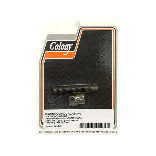 Colony Machine CM-2425-2 Clutch Pushrod Adjusting Screw & Lock Nut for Big Twin 41-84