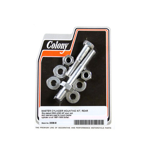 Colony Machine CM-2638-8 Foot Brake Master Cylinder Stud & Bolt Kit for FL Softail 87-99