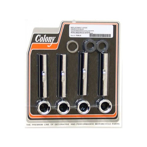 Colony Machine CM-7508-20 Upper Pushrod Covers Chrome for Big Twin 66-99/Knucklehead 40-47