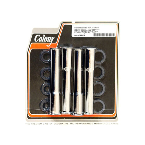 Colony Machine CM-7823-12 Lower Pushrod Covers Chrome for Panhead/Shovelhead 48-Early 79