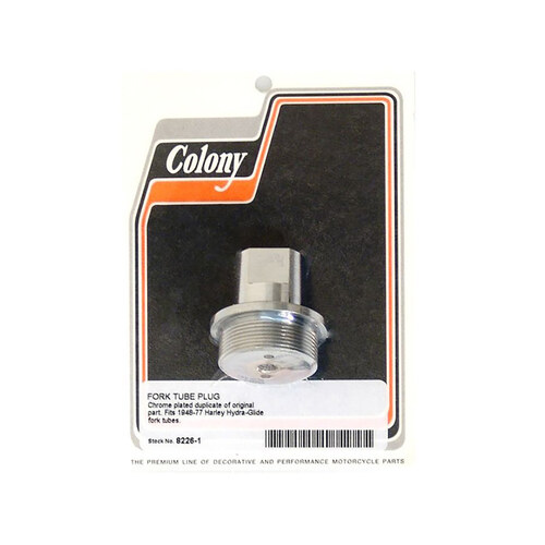 Colony Machine CM-8226-1 Fork Tube Plug Chrome for Big Twin 48-77 w/Hydra-Glide Fork Tubes