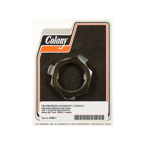 Colony Machine CM-8408-1 Transmission Mainshaft Lock Nut for Big Twin 36-91