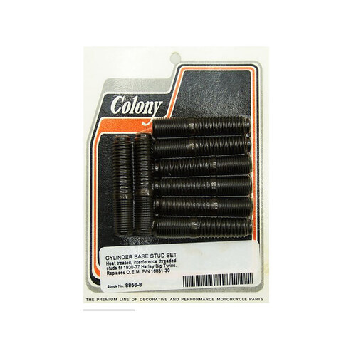 Colony Machine CM-8856-8 Cylinder Base Studs for Big Twin 30-77 w/74ci-1200cc Engine