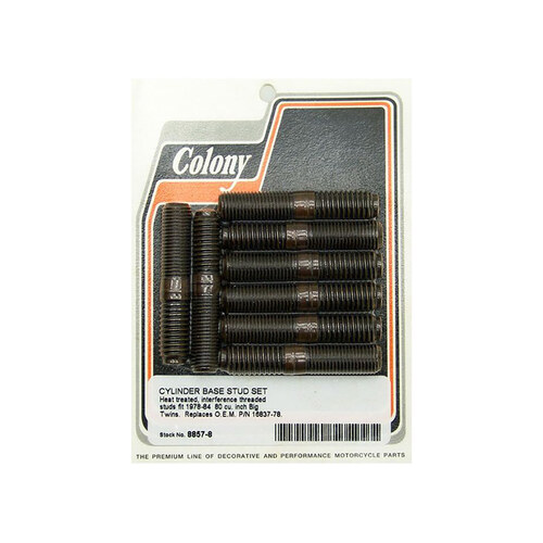 Colony Machine CM-8857-8 Cylinder Base Studs for Big Twin 78-84 w/80ci-1340cc Engine