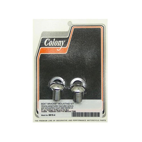 Colony Machine CM-9915-4 Seat Mount Bolts Chrome for Fat Boy/Heritage 87-17