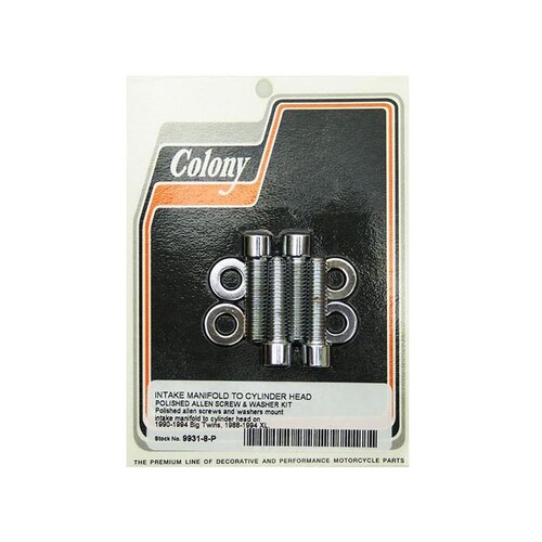 Colony Machine CM-9931-8-P Intake Manifold Bolt Kit for Big Twin 90-94/Sportster 88-94 w/CV Carburettor