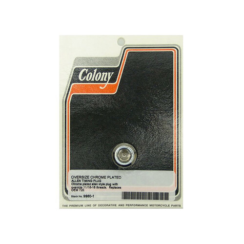 Colony Machine CM-9960-1 Oversize Allen Timing Plug Chrome for Big Twin 70-99