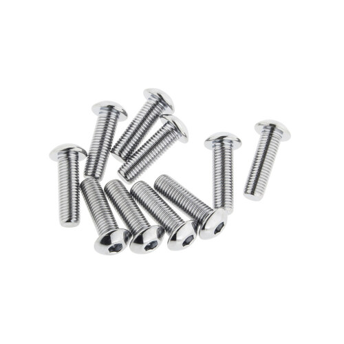 Colony Machine CM-BHC-814 5/16-24 x 1" UNF Button Head Allen Bolts Chrome (10 Pack)