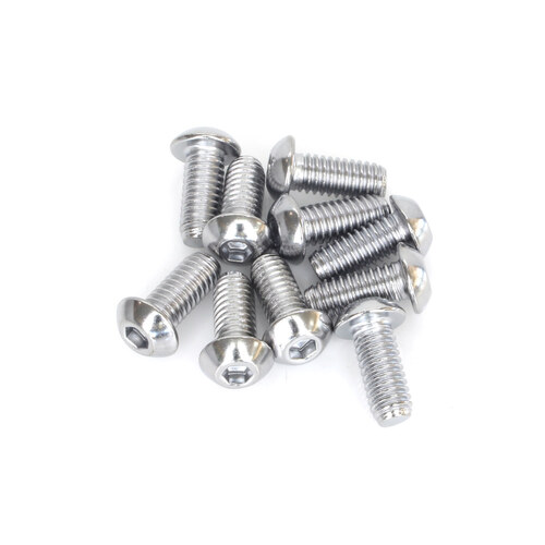 Colony Machine CM-BHC-841 5/16-18 x 3/4" UNC Button Head Allen Bolts Chrome (10 Pack)