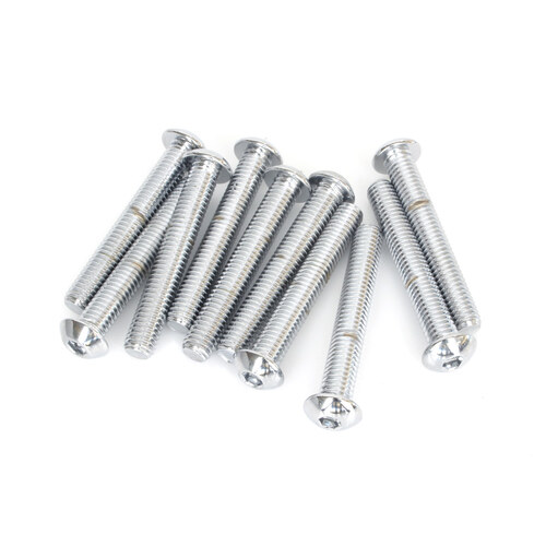 Colony Machine CM-BHC-856 3/8-16 x 2-1/2" UNC Button Head Allen Bolts Chrome (10 Pack)