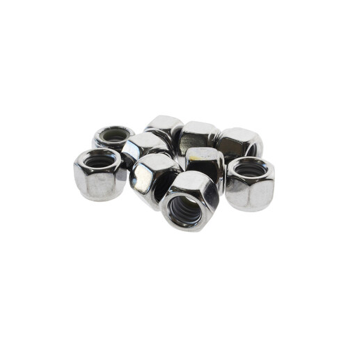 Colony Machine CM-NL-510 3/8-16 UNC Nylon Insert Locknuts Chrome (10 Pack)