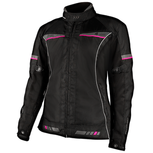 MotoDry 4 Seasons Black/Grey/Magenta Womens Textile Jacket [Size:8]