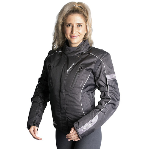 MotoDry Siena Black/White Womens Textile Jacket [Size:10]