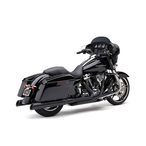 Cobra USA COB-6269RB 4" 909 Uppercut Slip-On Mufflers Black w/Stainless Steel Tips for Touring 17-Up