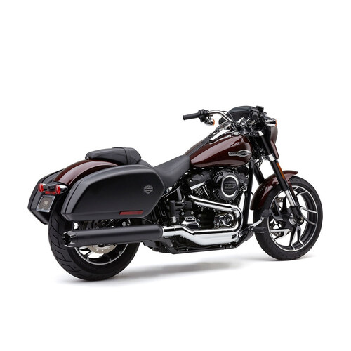 Cobra USA COB-6521B 4" NH Dual Cut Slip-On Muffler Black w/Black End Cap for Sport Glide 18-Up