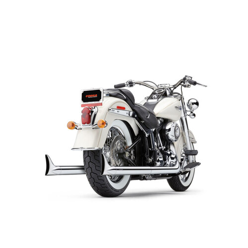 Cobra USA COB-6987 Bad Hombre True Dual Exhaust Chrome w/Chrome Classic Fishtail End Cap for Softail 97-06