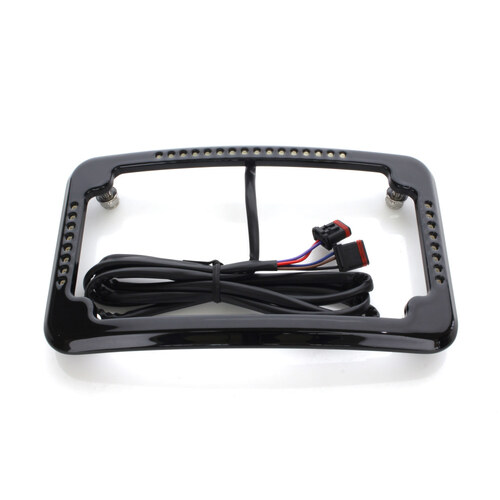 Cycle Visions CV4622B Curved Slick Signal Run/Turn/Brake & Number Plate Frame Black for Softail 18-Up