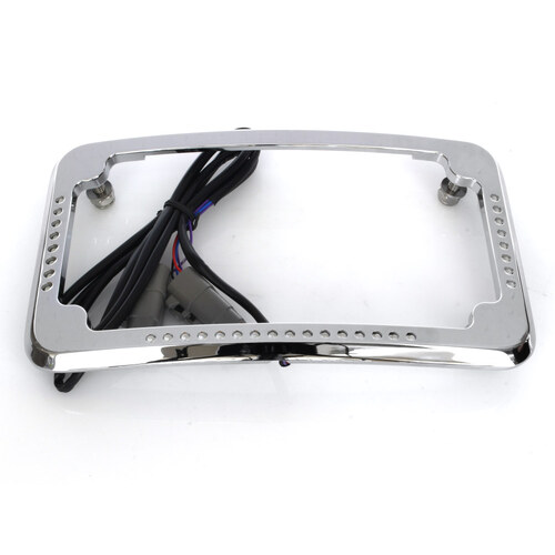 Cycle Visions CV4623 Curved Slick Signal Run/Turn/Brake & Number Plate Frame Chrome for Softail 11-17