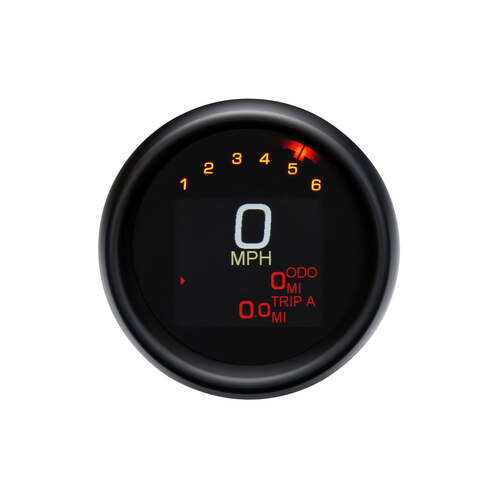 Dakota Digital DAK-MLX-3004-K 3-3/8" Round KPH Speedometer w/Tachometer Black for Dyna 04-11/Sportster 04-13