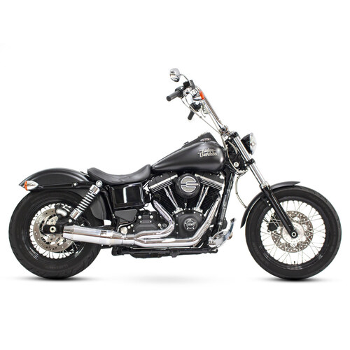 D&D Exhaust DD592Z-32A Bob Cat 2-1 Exhaust Chrome w/Aluminium Sleeve Muffler for Dyna 06-17