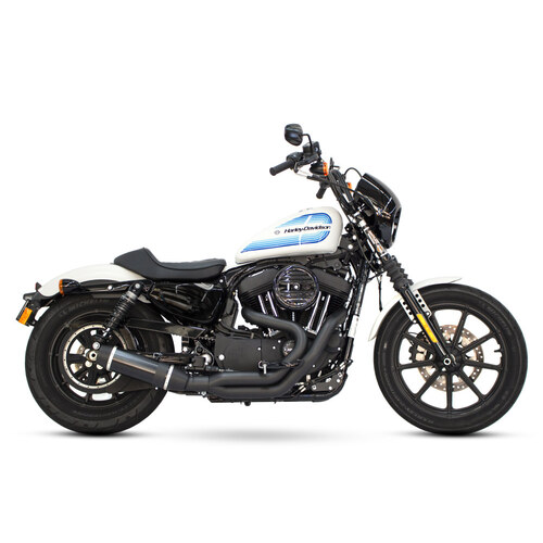 D&D Exhaust DD615Z-31B Bob Cat 2-1 Exhaust System Black w/Black Satin Sleeve Muffler for Sportster 04-21