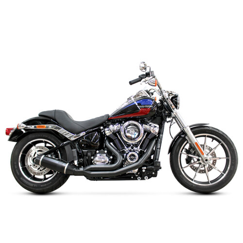 D&D Exhaust DD636Z-31B Bob Cat 2-1 Exhaust Black w/Black Satin Sleeve Muffler for Softail 18-Up