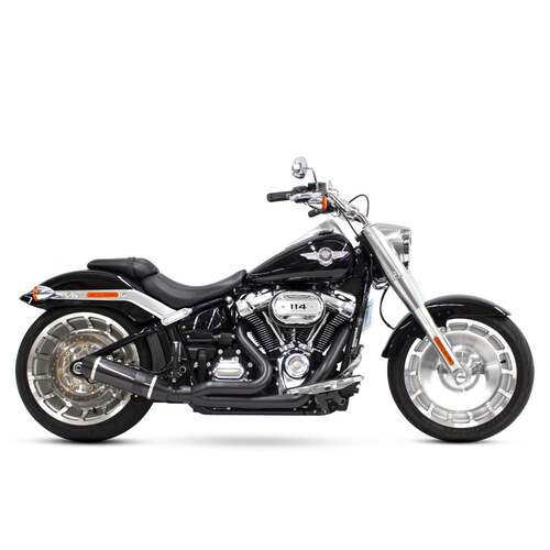 D&D Exhaust DD640Z-31C Bob Cat 2-1 Exhaust Black w/Carbon Fibre Sleeve Muffler for Breakout/Fat Boy 18-Up/FXDR 19-Up