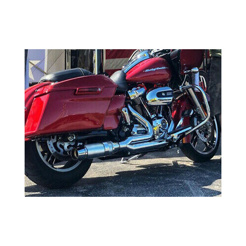 D&D Exhaust DD648Z-32A Bob Cat 2-1 Exhaust Chrome w/Polished Aluminium Sleeve Muffler for Touring 17-23