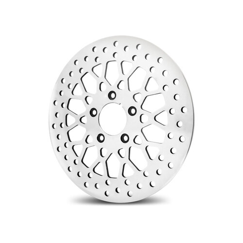 DNA Specialty DNA-M-RT-1160 11.8" Front Mesh Disc Rotor Polished for Dyna 06-17/Softail 15-Up/Sportster 14-21/Touring 08-Up