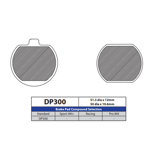 DP Brake Pads DP300 Sintered Brake Pads