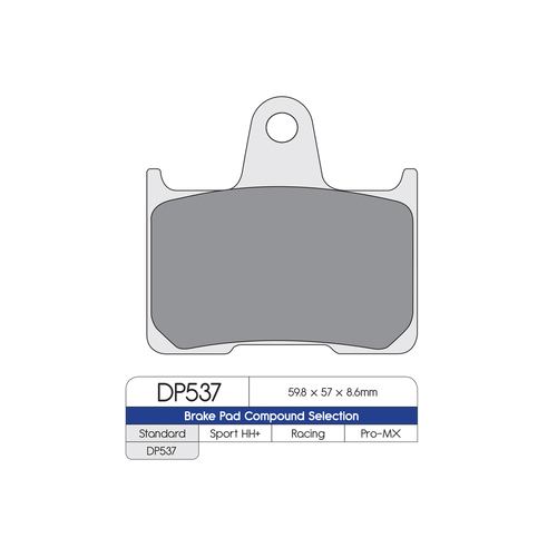 DP Brakes DP537 Sintered Metal Rear Brake Pads for Sportster XL 883/1200 14-16 (Easy-R)