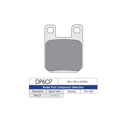 DP dp607 Brake Pad Pair Suit Jay Brake 2 & 4 Piston Caliper 7 Some Performance Machine Calipers (Option 300-04)