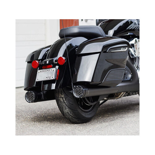 Firebrand FB-10-1052 Grand Prix 4" Slip-On Mufflers Black for Indian Big Twin 14-Up w/Hard Saddle Bags