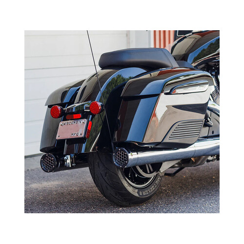 Firebrand FB-10-1053 Grand Prix 4" Slip-On Mufflers Chrome for Indian Big Twin 14-Up w/Hard Saddle Bags