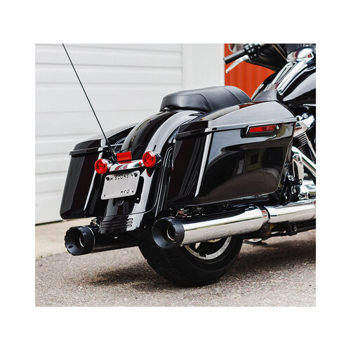 Firebrand FB-10-1055 Monarch 4.5" Slip-On Mufflers Chrome w/Black End Caps for Touring 17-Up