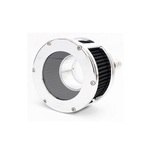 Feuling FE-5528 BA Race Series Air Cleaner Kit Chrome w/Clear Cover for Softail 18-Up w/Mid Mount Controls