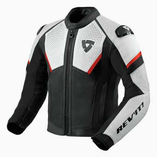 REV'IT! Matador Black/Neon Red Leather Jacket [Size:46]