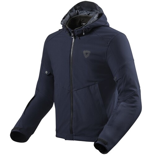 REV'IT! Afterburn H2O Dark Navy Textile Hoodie Jacket [Size:MD]