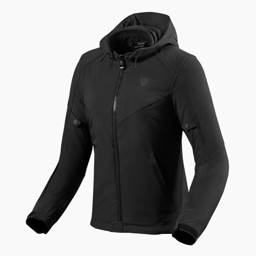 REV'IT! Afterburn H2O Black Womens Textile Hoodie Jacket [Size:34]