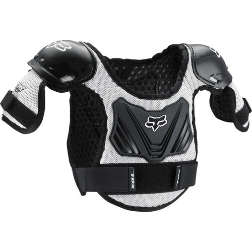 Fox 2023 Peewee Titan Black/Silver Roost Deflector [Size:SM/MD]