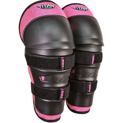 Fox 2023 Peewee Titan Black/Pink Knee/Shin Guards