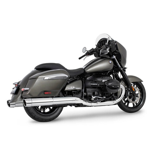 Freedom Performance FPE-BM00350 Two-Step 4.5" Slip-On Mufflers Chrome w/Chrome Combat Fluted Tips for BMW R-18 B/R18 Transcontinental 22-Up