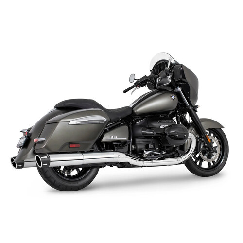 Freedom Performance FPE-BM00351 Two-Step 4.5" Slip-On Mufflers Chrome w/Black Combat Fluted Tips for BMW R-18 B/R18 Transcontinental 22-Up